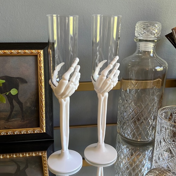 Target Holiday Set Of Four Skeleton Champagne Flutes New Bp Halloween 223 Poshmark